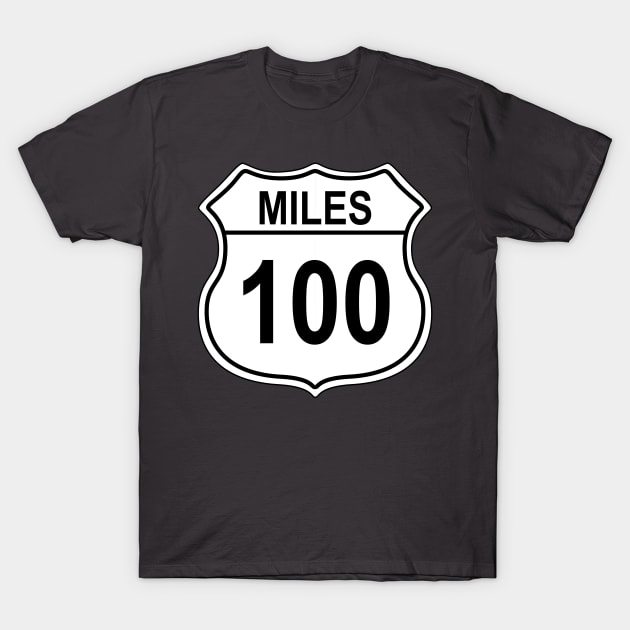 100 Mile US Highway Sign T-Shirt by IORS